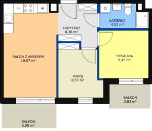 3 pokoje, mieszkanie 47,26 m², piętro 2, oferta nr 62, Mochtyńska, Warszawa, Białołęka, Kobiałka, ul. Mochtyńska 56
