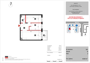 3 pokoje, mieszkanie 55,85 m², piętro 2, oferta nr 101, SKRAJNA 9, Ząbki, ul. Skrajna 9
