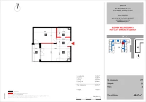 2 pokoje, mieszkanie 44,67 m², piętro 2, oferta nr 27, SKRAJNA 9, Ząbki, ul. Skrajna 9