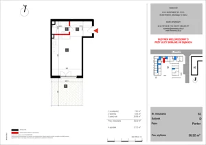 1 pokój, mieszkanie 36,52 m², parter, oferta nr 61, SKRAJNA 9, Ząbki, ul. Skrajna 9