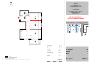3 pokoje, mieszkanie 54,67 m², piętro 1, oferta nr 90, SKRAJNA 9, Ząbki, ul. Skrajna 9