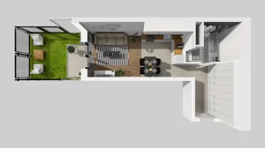 1 pokój, mieszkanie 32,65 m², parter, oferta nr A/55, Apartamenty nad Oławką, Wrocław, Przedmieście Oławskie, Krzyki, ul. Krakowska 98