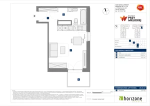 1 pokój, mieszkanie 29,23 m², piętro 4, oferta nr B/100, Osiedle przy Wielickiej etap 1.2, Kraków, Bieżanów-Prokocim, ul. M. Orwid