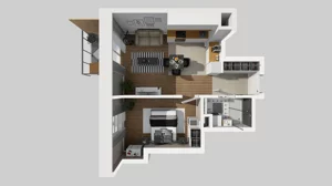 2 pokoje, mieszkanie 41,12 m², piętro 1, oferta nr A/44, Osiedle Bokserska 71, Warszawa, Ursynów, Wyczółki, ul. Bokserska 71