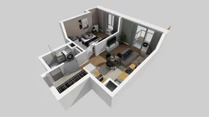 2 pokoje, mieszkanie 41,12 m², piętro 1, oferta nr A/44, Osiedle Bokserska 71, Warszawa, Ursynów, Wyczółki, ul. Bokserska 71