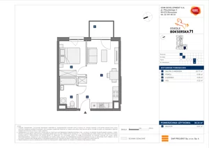 2 pokoje, mieszkanie 38,34 m², piętro 5, oferta nr A/68, Osiedle Bokserska 71, Warszawa, Ursynów, Wyczółki, ul. Bokserska 71