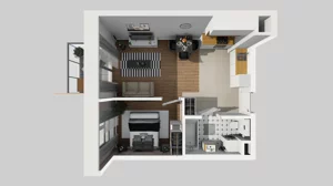 2 pokoje, mieszkanie 38,34 m², piętro 5, oferta nr A/68, Osiedle Bokserska 71, Warszawa, Ursynów, Wyczółki, ul. Bokserska 71