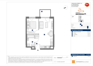 2 pokoje, mieszkanie 37,72 m², piętro 6, oferta nr A/76, Osiedle Bokserska 71, Warszawa, Ursynów, Wyczółki, ul. Bokserska 71