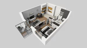 2 pokoje, mieszkanie 37,72 m², piętro 6, oferta nr A/76, Osiedle Bokserska 71, Warszawa, Ursynów, Wyczółki, ul. Bokserska 71