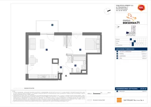 2 pokoje, mieszkanie 47,97 m², piętro 1, oferta nr D/71, Bokserska 71 etap 2.3, Warszawa, Ursynów, Wyczółki, ul. Bokserska