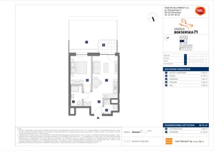 2 pokoje, mieszkanie 39,72 m², parter, oferta nr E/2, Bokserska 71 etap 2.3, Warszawa, Ursynów, Wyczółki, ul. Bokserska