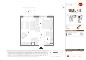 2 pokoje, mieszkanie 32,12 m², piętro 1, oferta nr D/62, Osiedle Wilno 8.1.2, Warszawa, Targówek, Elsnerów, ul. Bukowiecka