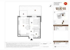 1 pokój, mieszkanie 34,90 m², piętro 1, oferta nr D/11, Osiedle Wilno 8.1.2, Warszawa, Targówek, Elsnerów, ul. Bukowiecka