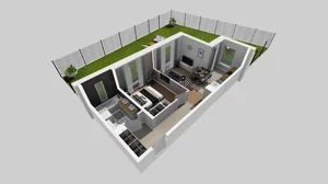 2 pokoje, mieszkanie 46,97 m², parter, oferta nr U/2, Wille Biskupin 2.1, Wrocław, Biskupin-Sępolno-Dąbie-Bartoszowice, Śródmieście, ul. K. Olszewskiego