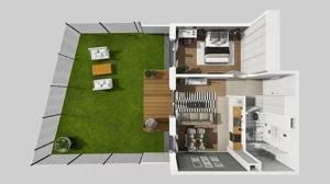 2 pokoje, mieszkanie 46,64 m², piętro 1, oferta nr W/5, Wille Biskupin 2.1, Wrocław, Biskupin-Sępolno-Dąbie-Bartoszowice, Śródmieście, ul. K. Olszewskiego