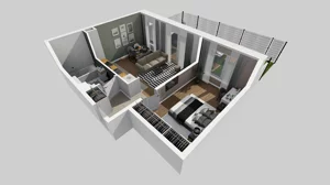 2 pokoje, mieszkanie 46,64 m², piętro 1, oferta nr W/5, Wille Biskupin 2.1, Wrocław, Biskupin-Sępolno-Dąbie-Bartoszowice, Śródmieście, ul. K. Olszewskiego
