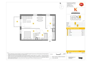 2 pokoje, mieszkanie 44,23 m², piętro 2, oferta nr A/20, Apartamenty Kamieńskiego, Wrocław, Karłowice-Różanka, ul. Kamieńskiego 53a
