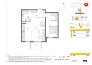 2 pokoje, mieszkanie 49,03 m², piętro 1, oferta nr B/5, Apartamenty Kamieńskiego, Wrocław, Karłowice-Różanka, ul. Kamieńskiego 53a