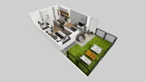 2 pokoje, mieszkanie 37,14 m², parter, oferta nr A/56, Apartamenty nad Oławką, Wrocław, Przedmieście Oławskie, Krzyki, ul. Krakowska 98
