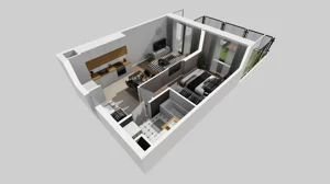 2 pokoje, mieszkanie 37,14 m², parter, oferta nr A/56, Apartamenty nad Oławką, Wrocław, Przedmieście Oławskie, Krzyki, ul. Krakowska 98