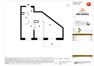 2 pokoje, mieszkanie 44,80 m², piętro 1, oferta nr A/63, Apartamenty nad Oławką, Wrocław, Przedmieście Oławskie, Krzyki, ul. Krakowska 98