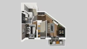 2 pokoje, mieszkanie 44,80 m², piętro 1, oferta nr A/63, Apartamenty nad Oławką, Wrocław, Przedmieście Oławskie, Krzyki, ul. Krakowska 98
