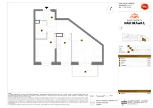 2 pokoje, mieszkanie 44,82 m², piętro 2, oferta nr A/68, Apartamenty nad Oławką, Wrocław, Przedmieście Oławskie, Krzyki, ul. Krakowska 98