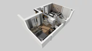 2 pokoje, mieszkanie 37,89 m², piętro 1, oferta nr C/8, Apartamenty Literacka 2, Warszawa, Bielany, Piaski, ul. Literacka