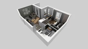 2 pokoje, mieszkanie 37,89 m², piętro 1, oferta nr C/8, Apartamenty Literacka 2, Warszawa, Bielany, Piaski, ul. Literacka