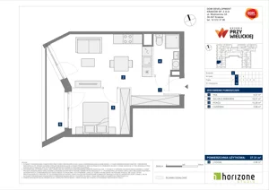 2 pokoje, mieszkanie 37,31 m², piętro 1, oferta nr B/49, Osiedle przy Wielickiej etap 1.2, Kraków, Bieżanów-Prokocim, ul. M. Orwid