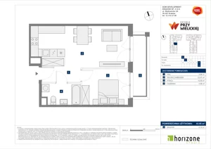 2 pokoje, mieszkanie 43,95 m², piętro 6, oferta nr B/77, Osiedle przy Wielickiej etap 1.2, Kraków, Bieżanów-Prokocim, ul. M. Orwid