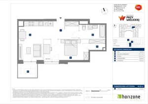 2 pokoje, mieszkanie 46,80 m², piętro 1, oferta nr B/85, Osiedle przy Wielickiej etap 1.2, Kraków, Bieżanów-Prokocim, ul. M. Orwid