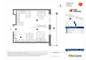 2 pokoje, mieszkanie 39,48 m², piętro 1, oferta nr A/5, Osiedle przy Wielickiej, Kraków, Bieżanów-Prokocim, ul. Marii Orwid / Wielicka