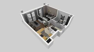 2 pokoje, mieszkanie 39,48 m², piętro 1, oferta nr A/5, Osiedle przy Wielickiej, Kraków, Bieżanów-Prokocim, ul. Marii Orwid / Wielicka