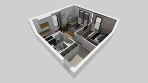 2 pokoje, mieszkanie 44,08 m², piętro 4, oferta nr A/38, Osiedle przy Wielickiej, Kraków, Bieżanów-Prokocim, ul. Marii Orwid / Wielicka
