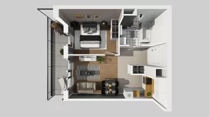 2 pokoje, mieszkanie 40,07 m², piętro 1, oferta nr A/72, Osiedle przy Wielickiej, Kraków, Bieżanów-Prokocim, ul. Marii Orwid / Wielicka