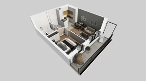 2 pokoje, mieszkanie 40,07 m², piętro 1, oferta nr A/72, Osiedle przy Wielickiej, Kraków, Bieżanów-Prokocim, ul. Marii Orwid / Wielicka