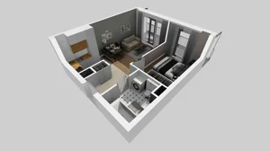 2 pokoje, mieszkanie 40,07 m², piętro 1, oferta nr A/72, Osiedle przy Wielickiej, Kraków, Bieżanów-Prokocim, ul. Marii Orwid / Wielicka