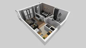 2 pokoje, mieszkanie 40,07 m², piętro 1, oferta nr A/72, Osiedle przy Wielickiej, Kraków, Bieżanów-Prokocim, ul. Marii Orwid / Wielicka