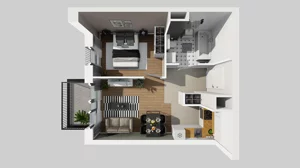 2 pokoje, mieszkanie 40,97 m², piętro 3, oferta nr A/80, Osiedle przy Wielickiej, Kraków, Bieżanów-Prokocim, ul. Marii Orwid / Wielicka