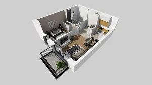 2 pokoje, mieszkanie 40,97 m², piętro 3, oferta nr A/80, Osiedle przy Wielickiej, Kraków, Bieżanów-Prokocim, ul. Marii Orwid / Wielicka