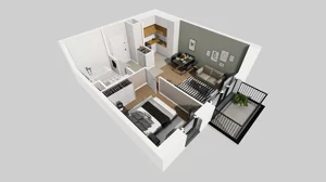 2 pokoje, mieszkanie 40,97 m², piętro 3, oferta nr A/80, Osiedle przy Wielickiej, Kraków, Bieżanów-Prokocim, ul. Marii Orwid / Wielicka