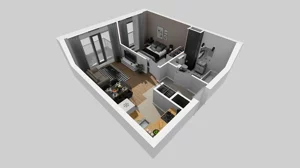 2 pokoje, mieszkanie 40,97 m², piętro 3, oferta nr A/80, Osiedle przy Wielickiej, Kraków, Bieżanów-Prokocim, ul. Marii Orwid / Wielicka
