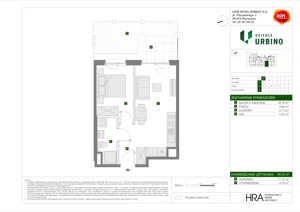 2 pokoje, mieszkanie 33,34 m², piętro 4, oferta nr D/19, Osiedle Urbino 4.2, Warszawa, Włochy, Raków, ul. Szybka
