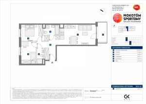 3 pokoje, mieszkanie 58,61 m², piętro 2, oferta nr C/12, Mokotów Sportowy 1 B, Warszawa, Mokotów, Augustówka, ul. Antoniewska
