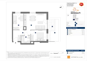 3 pokoje, mieszkanie 53,38 m², parter, oferta nr E/33, Bokserska 71 etap 2.3, Warszawa, Ursynów, Wyczółki, ul. Bokserska
