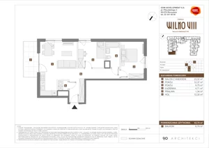 3 pokoje, mieszkanie 63,79 m², piętro 1, oferta nr D/12, Osiedle Wilno 8.1.2, Warszawa, Targówek, Elsnerów, ul. Bukowiecka