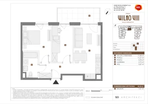 3 pokoje, mieszkanie 49,34 m², piętro 2, oferta nr D/44, Osiedle Wilno 8.1.2, Warszawa, Targówek, Elsnerów, ul. Bukowiecka