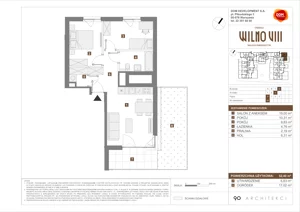 3 pokoje, mieszkanie 52,42 m², piętro 1, oferta nr D/64, Osiedle Wilno 8.1.2, Warszawa, Targówek, Elsnerów, ul. Bukowiecka