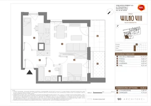 3 pokoje, mieszkanie 43,49 m², parter, oferta nr B/3, Osiedle Wilno 8.1.2, Warszawa, Targówek, Elsnerów, ul. Bukowiecka